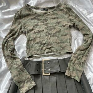 Zara Camo Crop Top, Size: S